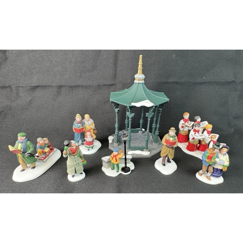 Lot Of 4 Dept. 56 Heritage Village Chiorboys Gazebo Carol Morning Caroling Thru